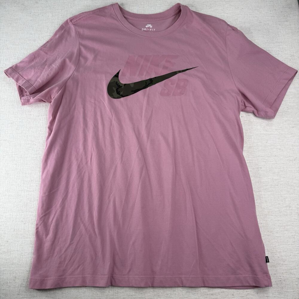 Nike SB Pink Camo Swoosh Fill Tee T-Shirt Dri Fit AT2657-678 Size XL